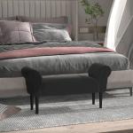 Sängbänk, Tidlös Design, Mjuk Klädsel, upp till 130 kg, Svart, 102 x 36 x 51 cm