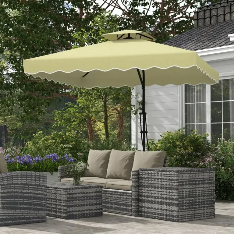 Parasoll Balkongparasoll Beige av Metall 243 x 243 cm