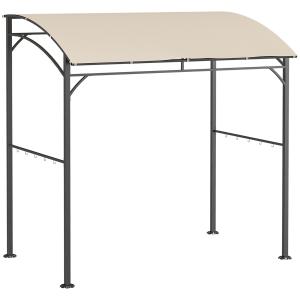 Grillpaviljong med Sidohyllor, Stabilt Grilltält med UV-Skydd, Praktiskt Solskydd för Grillmästaren, Beige, 215 x 150 x 220 cm