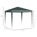 Paviljong med Klicksystem och Rostfri Ram för Snabbt Uppställ i Trädgård Hållbar och Stabil Mörkgrön Polyester och Stål 2,7 x 2,7 m