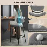 Barstol 2-pack Ergonomisk Grå Tyg för Köksö med Ryggstöd och Mjuk Stoppning Modern Design Stabil Konstruktion