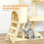 Klösträd Stabil Beige Sisal för Katter med Grotta och Leksaker Trappa Stor Plattform Klöspelare Mjuk Plysch 5 kg