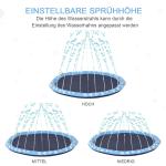 Splash Sprinkler Pad Vattenlekmatta, Halkskyddad Vattenmatta för Hundar, Rolig Sommarlek i PVC för Trädgården, Blå, 170 cm