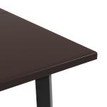 Trädgårdsbord Uteplatsbord Brun av Stål för Trädgård och Terrass Fyrkantigt Bord för 4 Personer med Paraplyhål Robust 100 x 100 x 72 cm