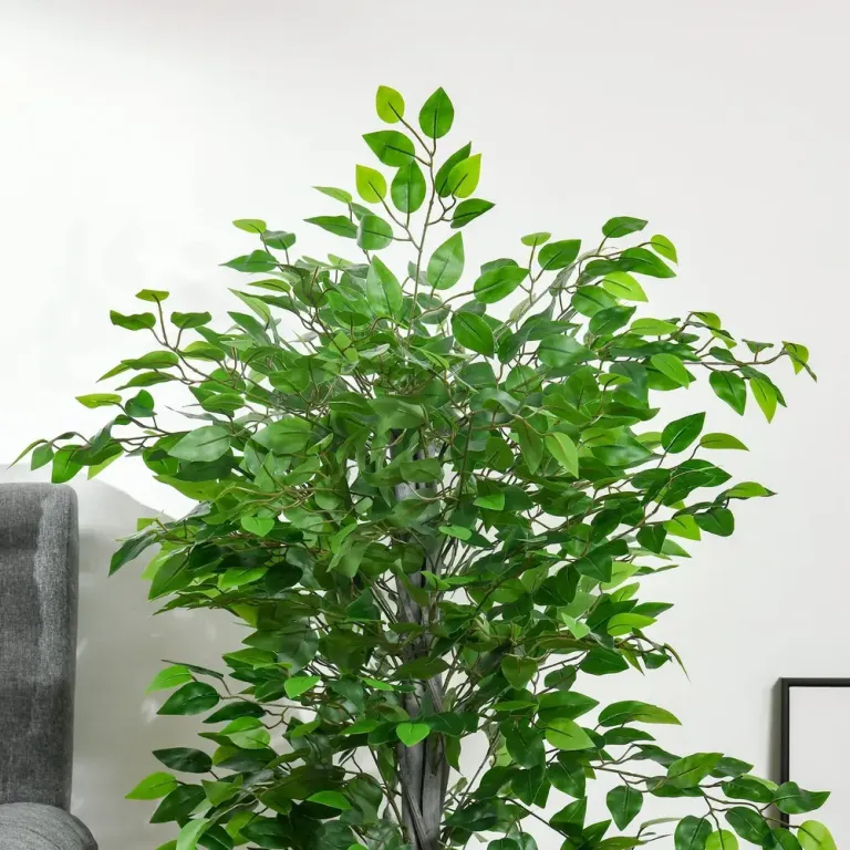 Konstgjord Växt Ficus Konstträd i Kruka Grön 135 cm