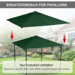 Ersättningstak till Paviljong, Vattenavvisande Takduk i Polyester, Passar de flesta standardramar, Grön, 2,98 x 2,95 m