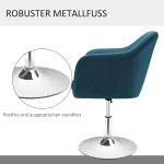 Snurrstol i Linneliknande Polyester och Metall, 60 x 60 x 79–91 cm, Blå