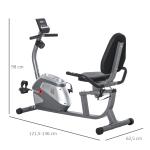 Liggande Motionscykel med LCD-skärm, 8 Nivåer Magnetiskt Motstånd, Pulssensorer, Justerbart Ryggstöd, upp till 110 kg, för Hemmagym