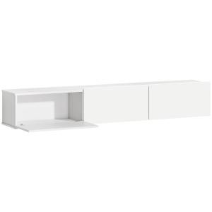 TV-Bänk Väggmonterad Vit Spånskiva för Vardagsrum Svävande Mediamöbel med 3 Lådor Modern Design och Platsbesparande 180 cm