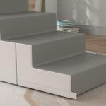 Barnhylla Leksaksförvaring Ljusgrå av MDF för Barnrum 4-Vånings Hylla med 2 Förvaringslådor 67 x 29 x 98 cm