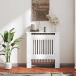 Kylarkåpa Elementskydd med Horisontella Lameller Vit av MDF för Vardagsrum och Sovrum Radiatordekoration 78 x 19 x 81 cm