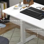 Skrivbord Datorbord Vit av Spånskiva och Metall för Kontor Elektriskt Höjdjusterbart med 4 Minne Anti-Kollision 140 x 70 cm