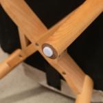 Vingstol med Pall Relaxstol Beige av Tyg med Sladdlook och Trä för Vardagsrummet Stoppad Fåtölj TV Stol Bekväm Design