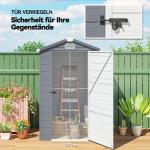 Redskapsbod med Satteltak och Ventilationsöppningar för Trädgårdsförvaring Hållbar och Stabil Mörkgrå Stål 133 x 102 x 180 och 208 cm