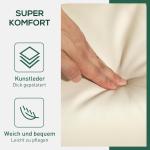 Relaxstol TV-Stol Krämvit av Konstläder och Metall för Vardagsrum Vridbar Fåtölj med Pall