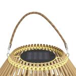 Sollampa Trädgårdslampa Gul av Rotting och Plast för Utomhusbruk Vattentät Lampa med Ljussensor Trumma Design