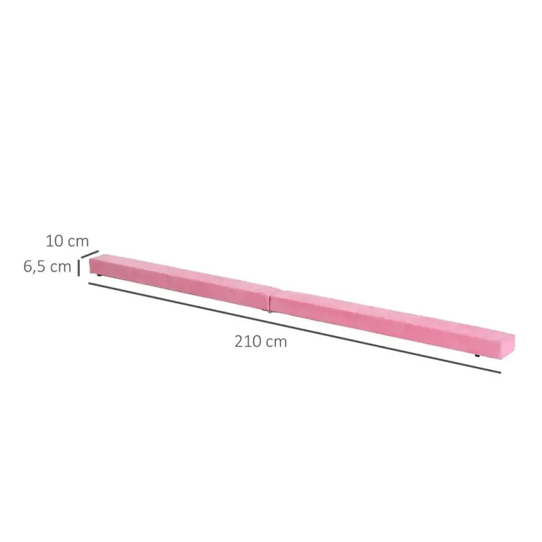 Hopfällbar Gymnastikbom för Balansträning 2,1 m, Rosa