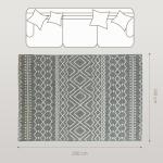 Indoor/Outdoor Matta med Boho Design, Easy Clean, Grå