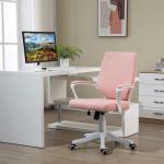 Ergonomisk Gamingstol i Rosa, Bekväm Kontorsstol med Svankstöd och Vippfunktion, Justerbar Arbetsstol för Spel, Rosa