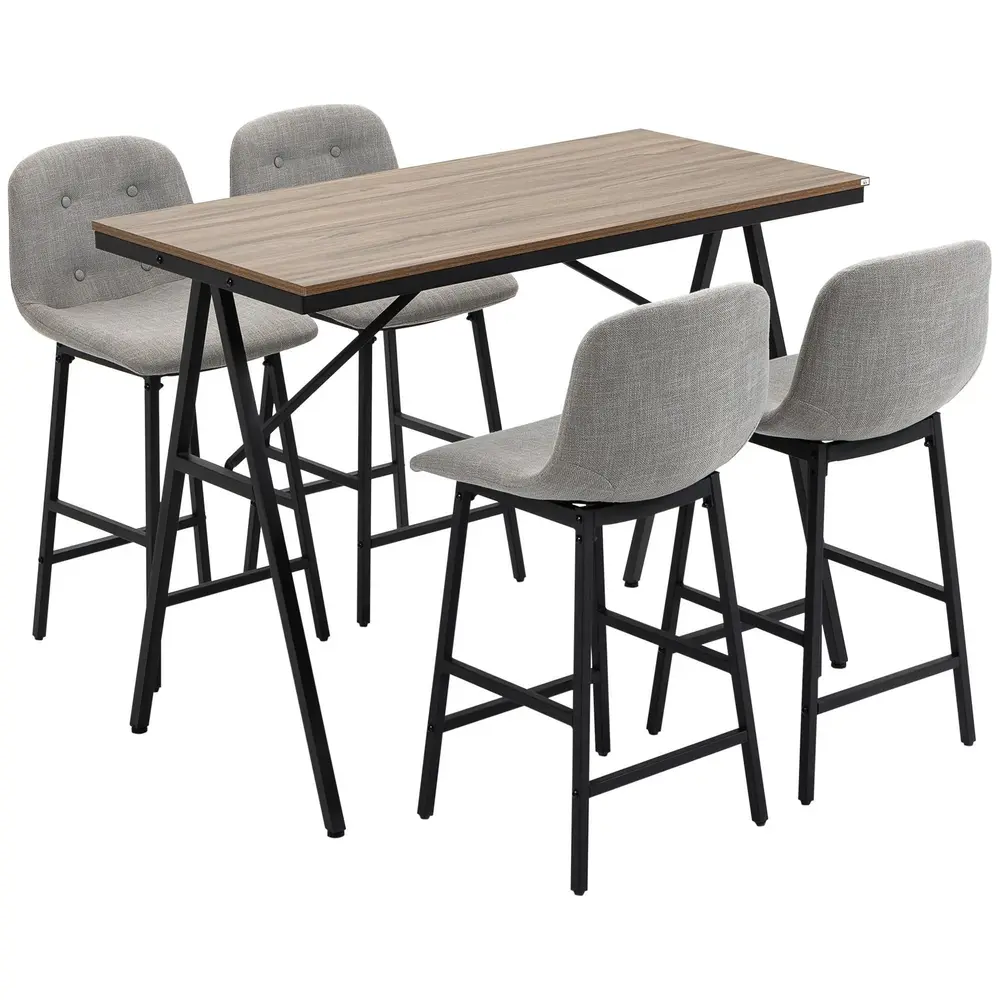Barbord 4 Barstolar Industriell 120 x 60 x 91 Cm
