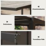 Matbord Utdragbart för 6–8 Personer i Modern Design för Utomhusbruk Hållbar och Stabil Grå Aluminium och Stål med Trälook