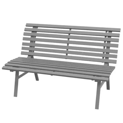 Trädgårdsbänk Grå av Aluminium 123 x 67 x 79 cm