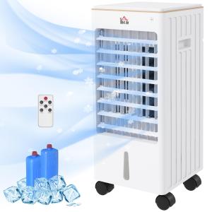 Luftkonditionering AC Vit av ABS för Hemmet Bärbar 3-i-1 med Timer och Hjul 65 W