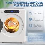 Kompakt Torktumlare med 6 Program, 40-60°C, 3 kg Kapacitet och Touchkontroll, Vit