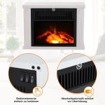 Elektrisk Spis 1200 W Stående Eldstad med Flameffekt Elektrisk Öppen Spis för Mysig Atmosfär Vit
