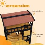 Katthus med Plattformar, Hängbro och Kattgrottor, för upp till 2 Katter, Trä