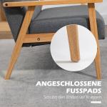 3-sits Stoppad Soffa, Gummiträ, Grå, 154,5 x 69,5 x 73 cm