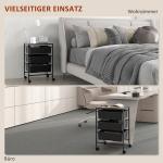 Rullvagn med 3 Korgar för Förvaring och Transport i Kök och Badrum Ergonomisk och Stabil Svart Stål 40,8 x 33,5 x 60,5 cm