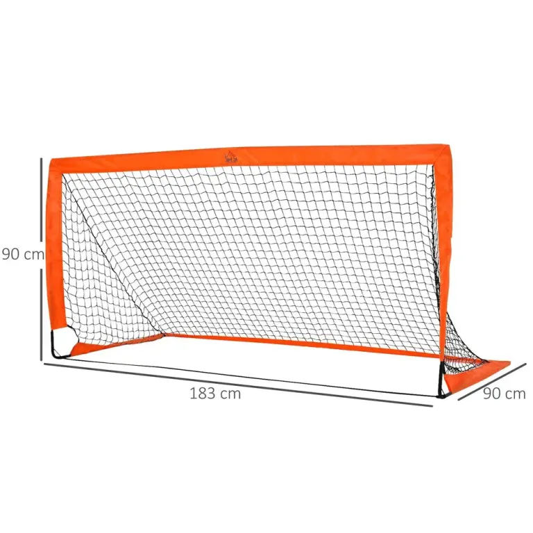 Fotbollsmål Minimål Orange av Metall 183 x 90 x 90 cm