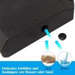 Paraplyvikt 4-Pack Paraplyställ Kan Fyllas med 80 Kg Vatten eller 120 Kg Sand HDPE Svart 100 X 100 X 9,5 Cm