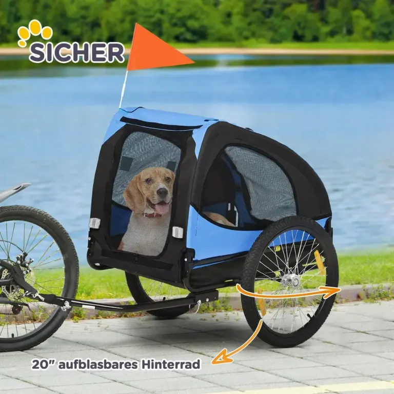 Cykelvagn för Hund 140 x 71 x 83 cm, Blå