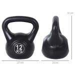 Kettlebell Prisvärd Svart för Hemmaträning och Styrketräning Fylld med Sand för Nybörjare Kraftfull Modell för Träning 12 kg