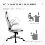 Ergonomisk Kontorsstol Höj- och Sänkbar med Fällbara Armstöd och Vippfunktion 69 X 67 X 113-121 Cm