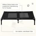 Utomhussäng Hundsäng Mörkblå av Tyg och Metall för Medelstora Hundar med UV-skydd och Tak Ventilerande Sovplats Robust Design