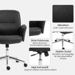 Kontorsstol Skrivbordsstol med Vippfunktion Svart av Mikrofiber för Kontor och Arbetsrum Ergonomisk Snurrstol 120 kg 67 x 69 x 92-102 cm