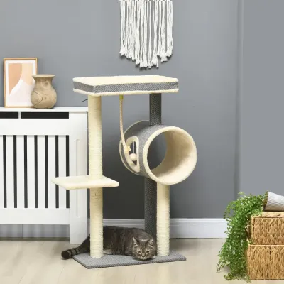 Klösträd Grå av Sisal och Plysch 104 cm