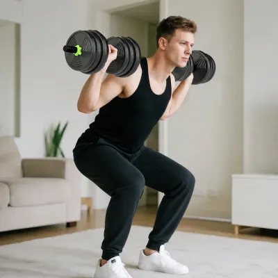 Hantelset 25 kg Grön Vinyl och Cement för Styrketräning