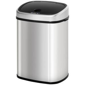 Sopkärl 48 L Kökssoptunna med IR-Sensor Rostfritt Stål Hygienisk Silver 40,5 X 29,5 X 68 Cm