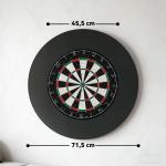 Darttavla Set med Pilar Svart Sisal och Plast för Spelrum och Garage Professionell Darttavla med Skyddsring och Stålspetsar Klassiskt Spel Hållbar