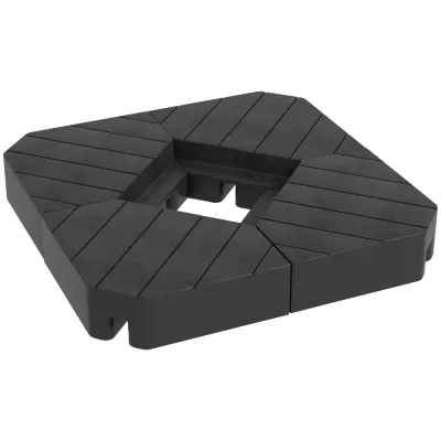 Parasollstativ Parasollvikt 4-Delad Svart av Hdpe