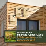 Fladdermushus 3-pack med Väderbeständig Yta för Trädgård Hållbar och Naturvänlig Natur och Svart Gran 20 x 15 x 30 cm