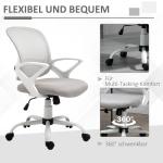 Kontorsstol, Skrivbordsstol med Hjul, Ergonomisk, Höj- och Sänkbar, Grå