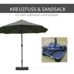 Ovalt Dubbelparasoll med Vev, Extra Stort Solskydd med Kryssfot, Perfekt för Stora Uteplatser och Loungegrupper, Mörkgrå, 460 x 270 x 240 cm