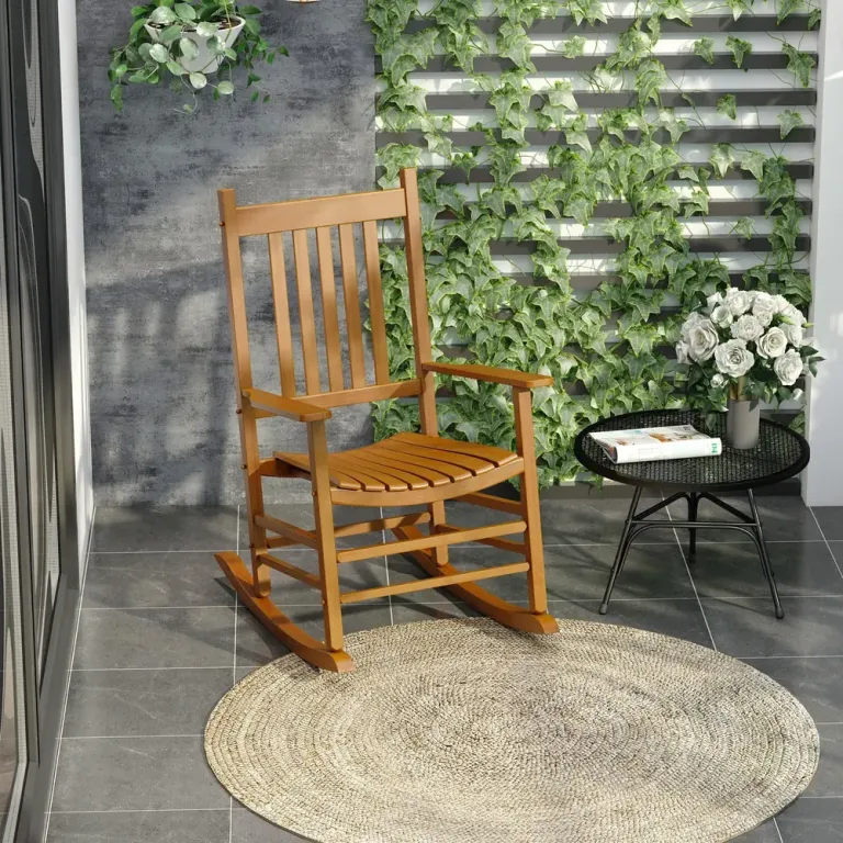 Gungstol i Trä Relaxstol med Armstöd 69 x 86 x 115 cm