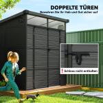 Trädgårdsbod 1,9x1,9 m i Plast med Låsbara Dörrar och 2 Ventilationsöppningar, Mörkgrå