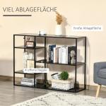 Bokhylla i Metall med 5 Hyllplan, Stilren Förvaringshylla för Kök och Vardagsrum, Robust Konstruktion, Svart, 120 x 35 x 87,5 cm